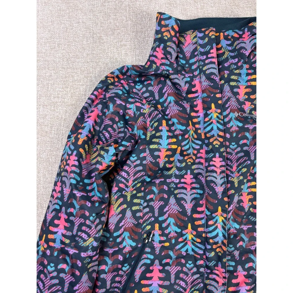 Columbia Girls Interchange Omni-Heat Jacket L 14/16 Multicolor Tree Print